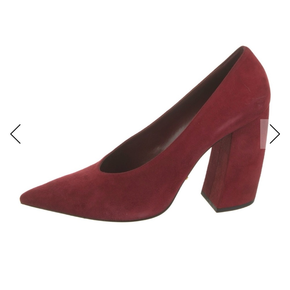 Prada Burgundy Suede Heels